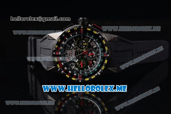 Richard Mille RM 60-01 Asia 2813 Automatic PVD Case with Skeleton Dial and Black Rubber Strap PVD Bezel (EF) - Click Image to Close
